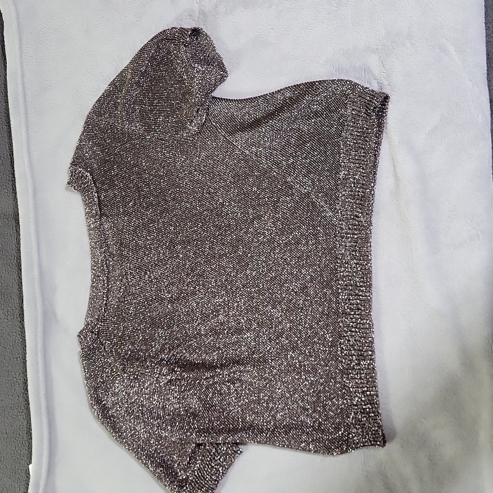 LEITH Shimmering Drapey Crop Top - Picture 4 of 6